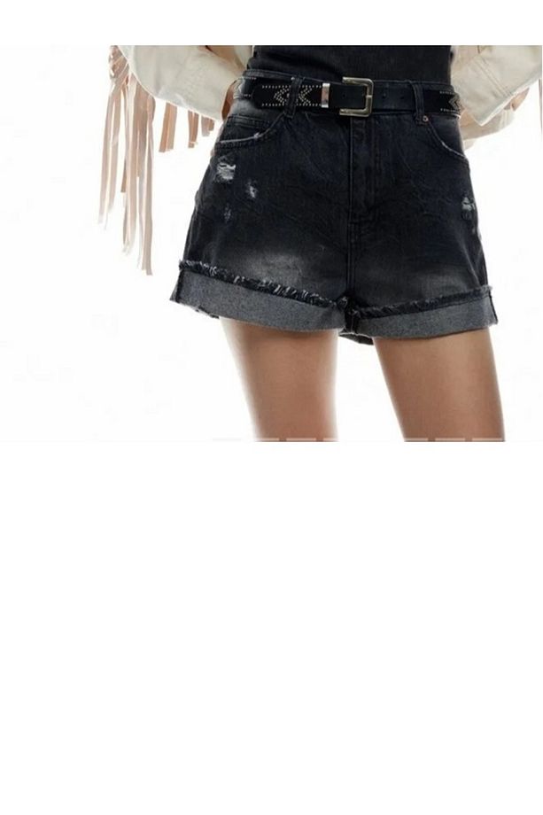 KOPYA - baggy denim yazlık şort sönnet patch pocket jasns shorts in light indigo kot - 3