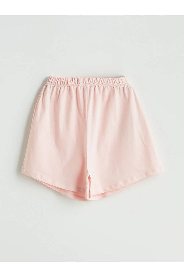 Pembe Bisiklet Yaka Kız Çocuk Şortlu Pijama Takımı - 6