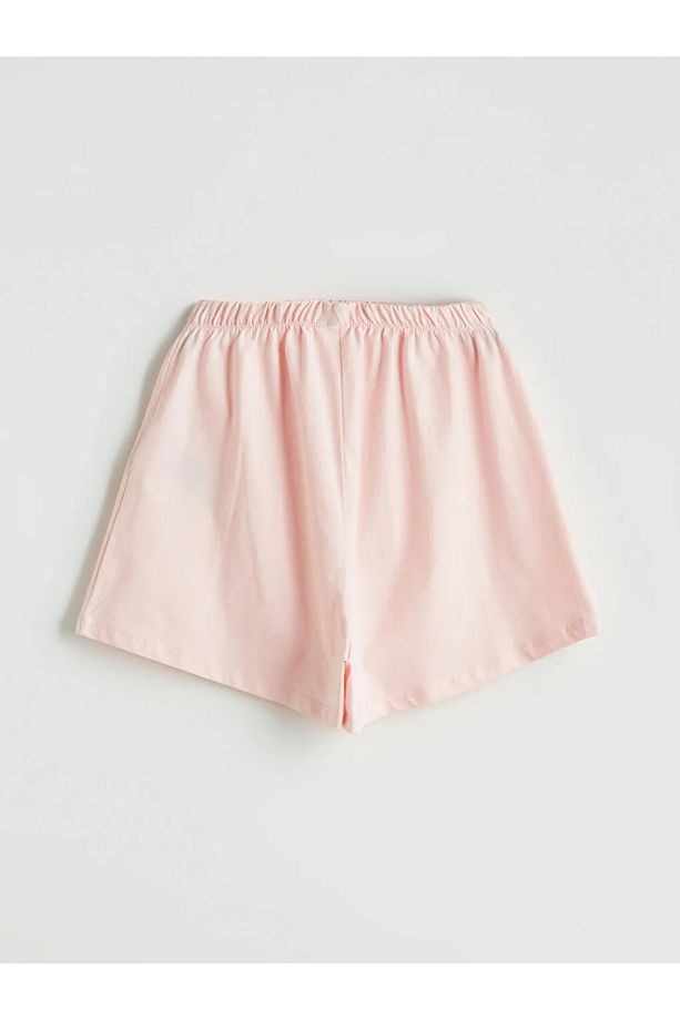 Pembe Bisiklet Yaka Kız Çocuk Şortlu Pijama Takımı - 7