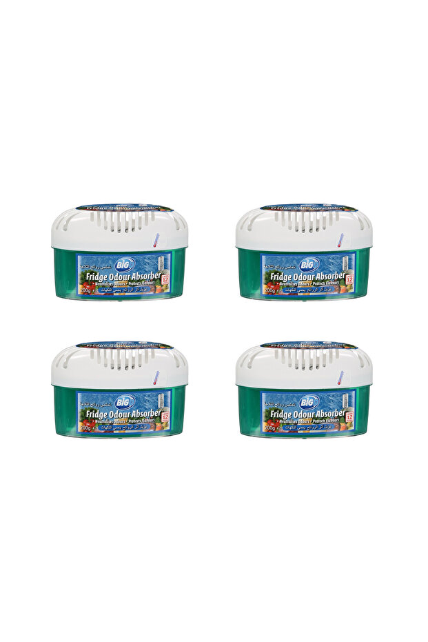 Big D Fridge Odour Absorber 200g – Pack of 4 | Natural Seaweed Gel Formula for 90-Day Odor Control