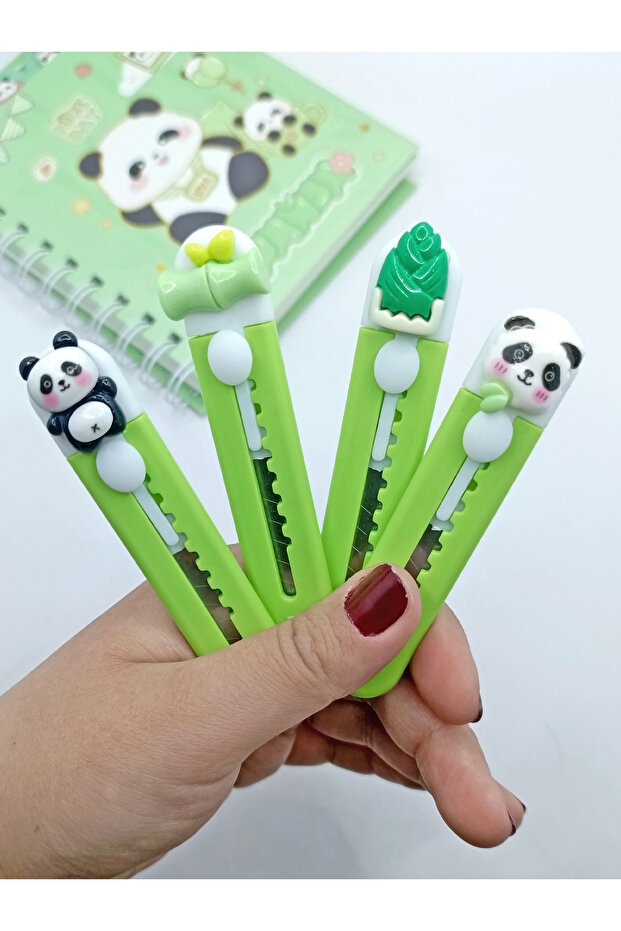 Mini Şekilli Falçata Maket Bıçağı - Sevimli Bambu - 3