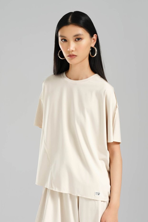 Women's Dirty Stitched Knitted Fabric Design T-Shirt