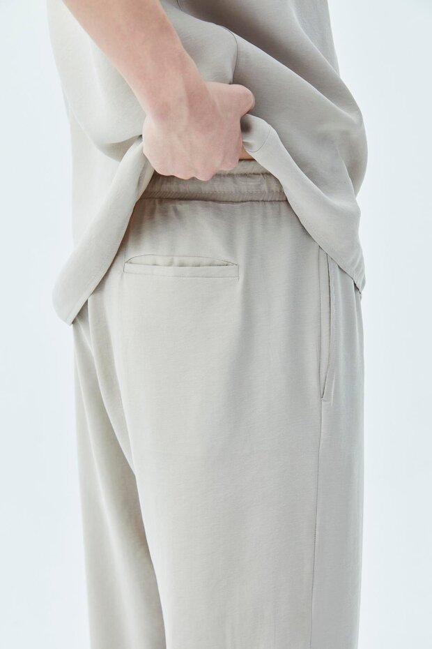 Basıc Oversize Keten Takım Bej - 7