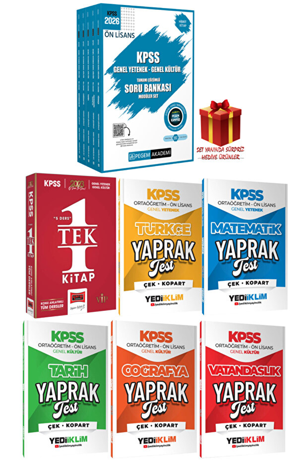 2026 KPSS Ortaöğretim-Ön Lisans Modüler Soru Bankası+Yediiklim Yaprak Test Seti+Tek Kitap Konu - 1