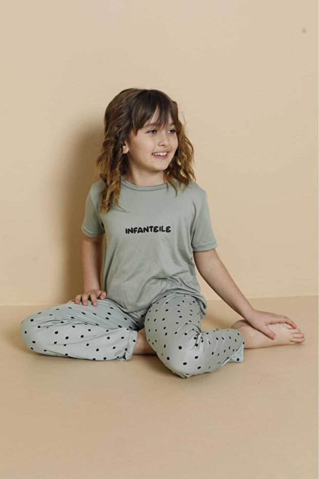 Girl's Mi̇lan Short Sleeve Pjs Suit