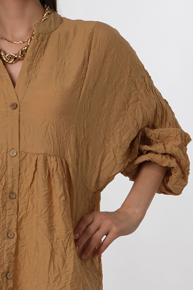 Kadın Kırışık Katleya Model Elbise - 6