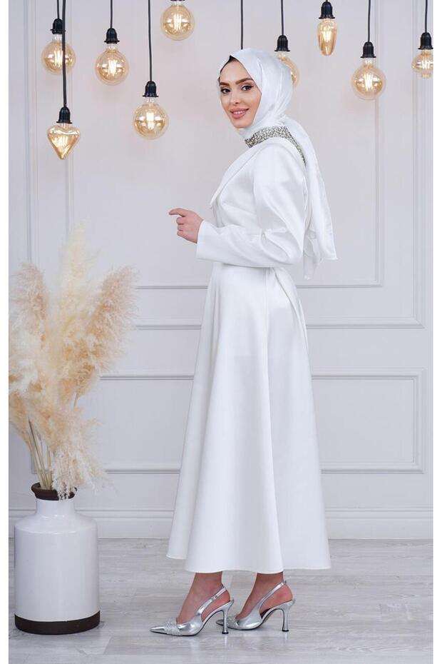 Whıte Corner Abiye 2414 Ekru - 2