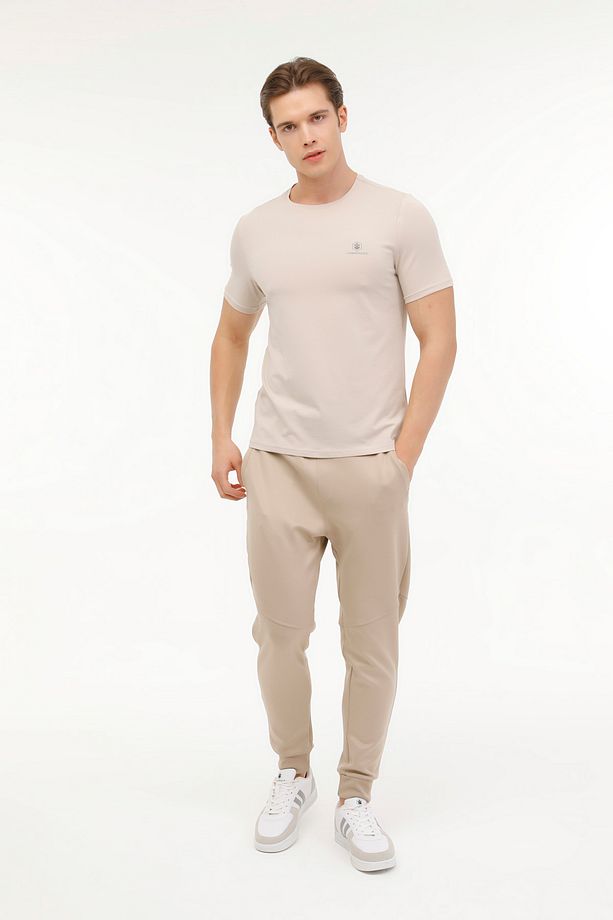 M-CT110 BSC C NK T-SH 4FX Bej Erkek Kısa Kol T-Shirt - 3