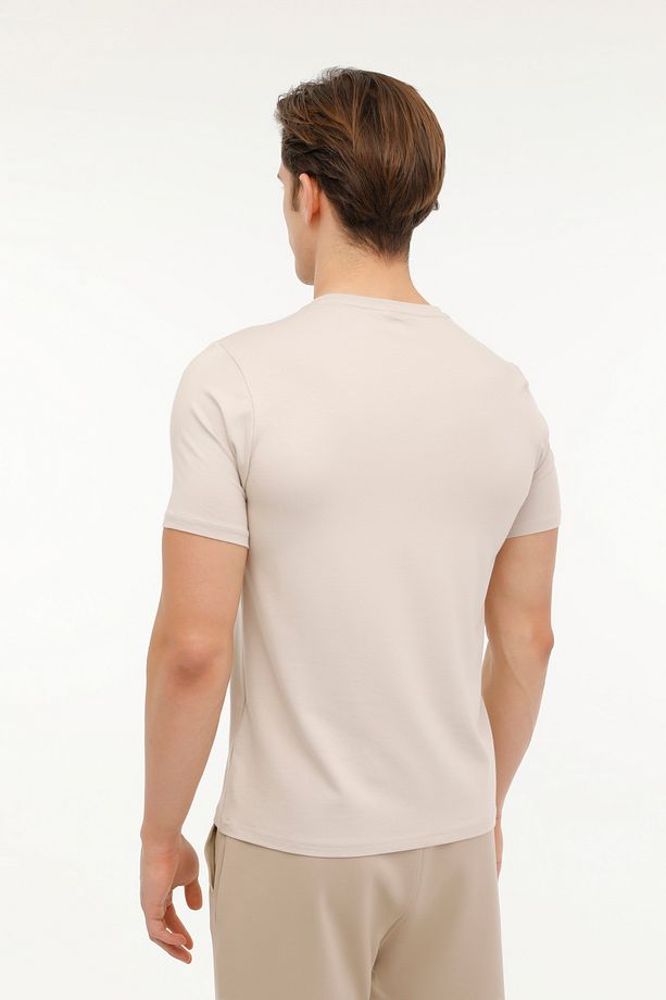 M-CT110 BSC C NK T-SH 4FX Bej Erkek Kısa Kol T-Shirt - 2