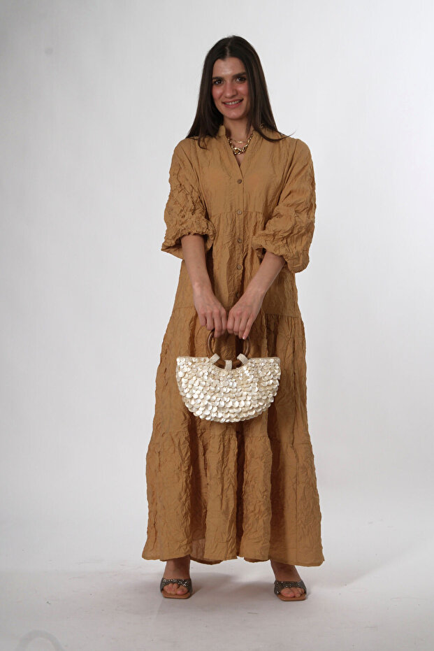 Kadın Kırışık Katleya Model Elbise - 2