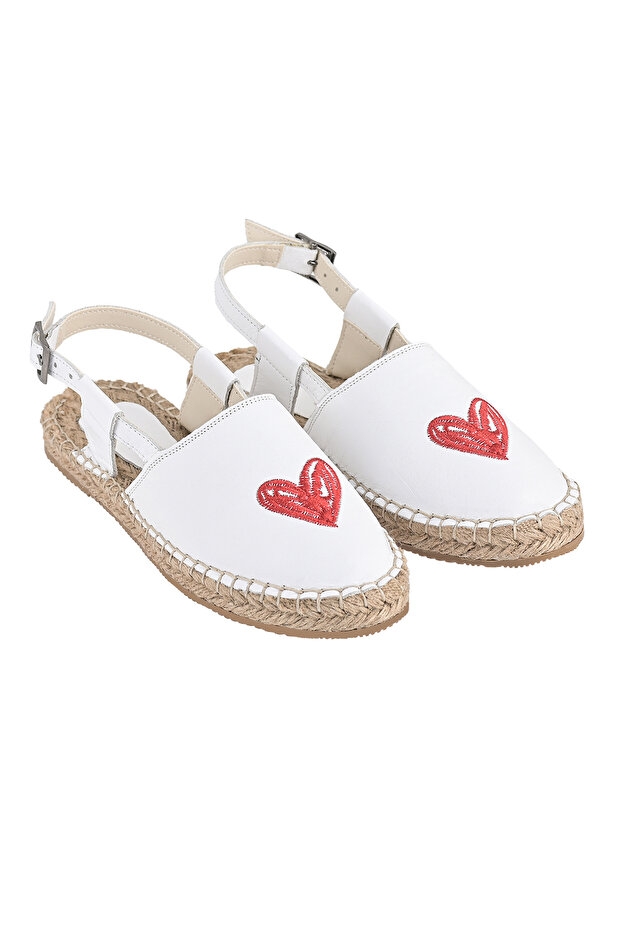Genuine Leather Embroidered Women's Handmade Espadrille
