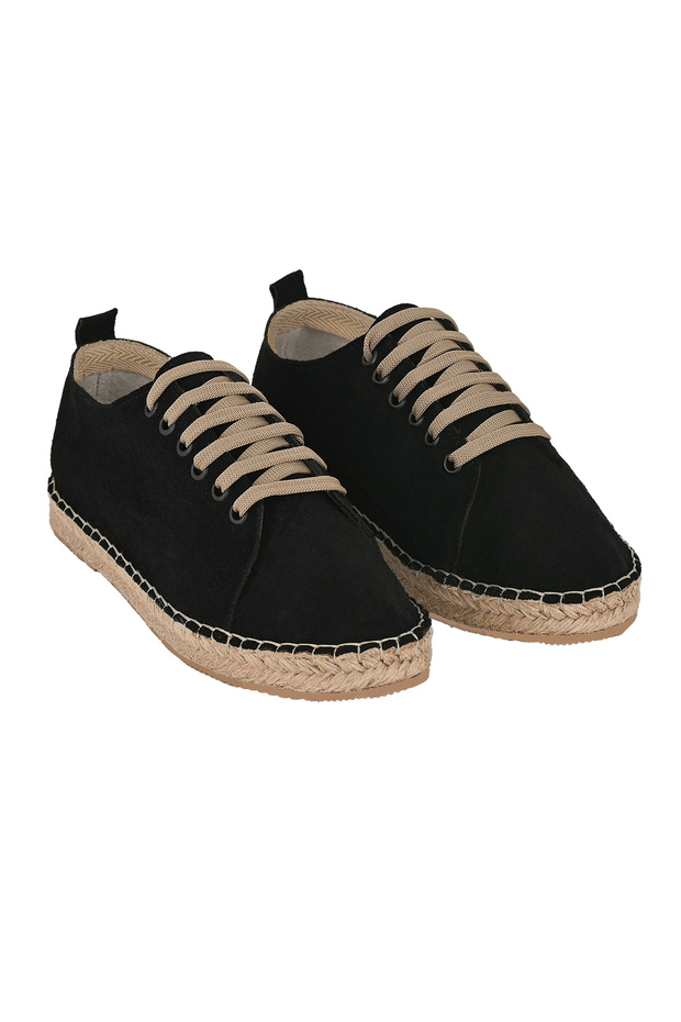 Genuine Leather and Linen Women's Handmade Espadrilles