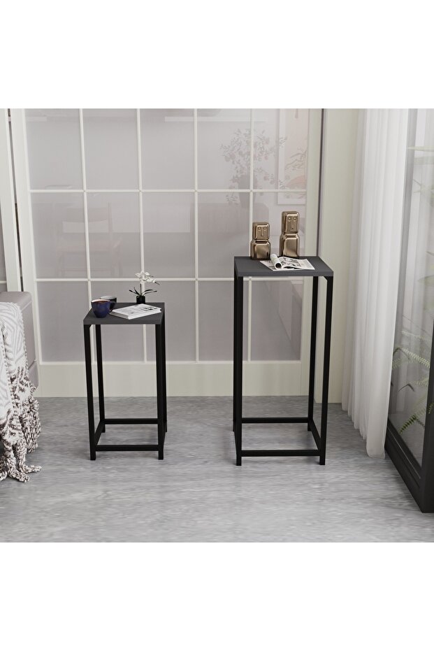 Vespera 2'li Sehpa Seti Antrasit - 1