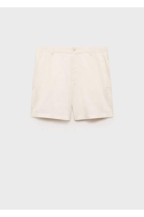 Slim fit akışkan bermuda şort - 3