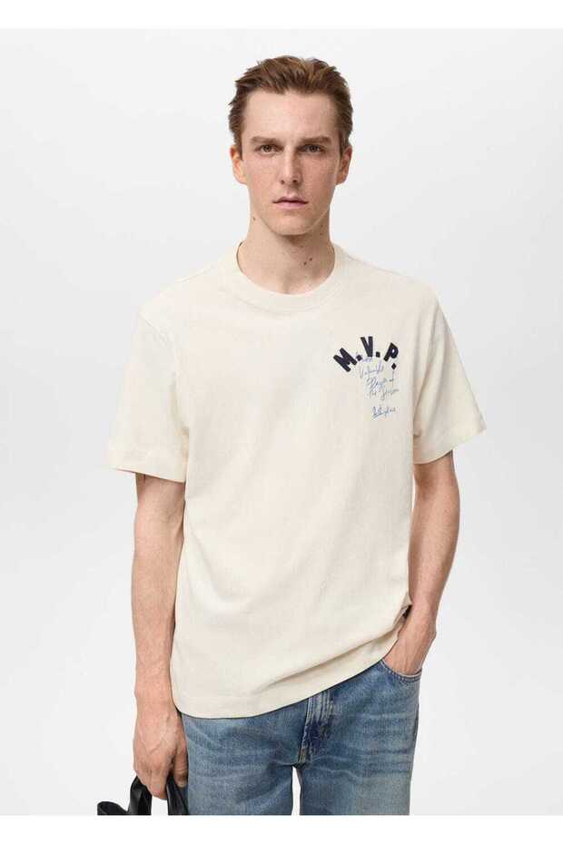 İşlemeli pamuklu tişört - 1