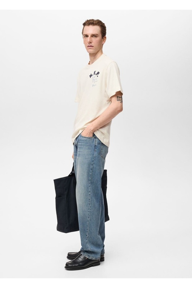 İşlemeli pamuklu tişört - 5