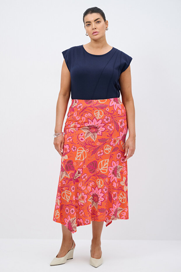 Desenli Örme Etek - 2