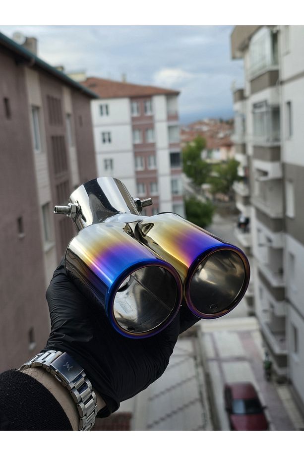 Yanık Egzoz Ucu Krom Çift Çıkış - 4