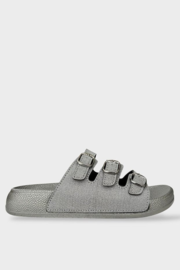 Women's Three Band Adjustable Buckle Slippers Smoked