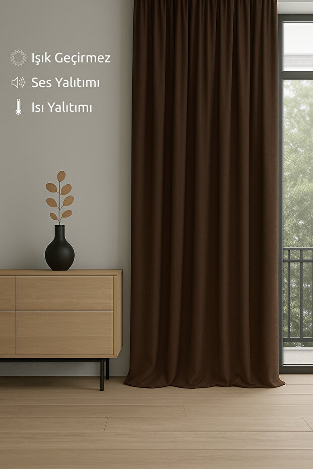 Luxury Brown Elegance Light Proof Blackout Curtain