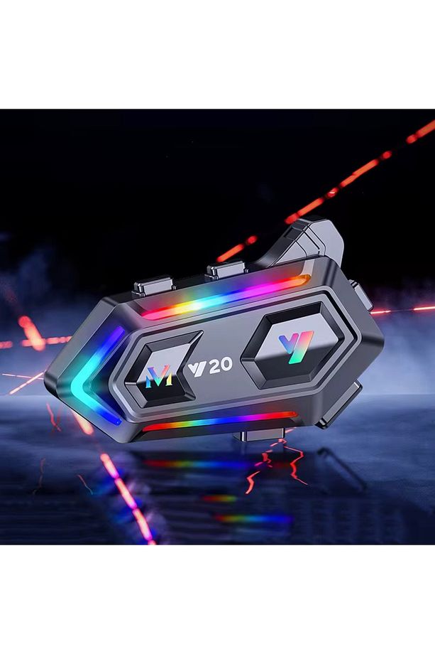 Motorsiklet Kask Kulaklık 5.3 Bluetooth Rgb Işıklı Su Geçirmez Intercom - 1