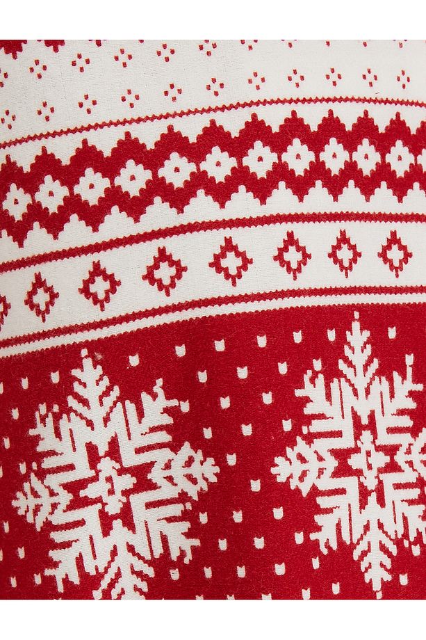 Yılbaşı Temalı Pijama Üstü Uzun Kollu Bisiklet Yaka - 6