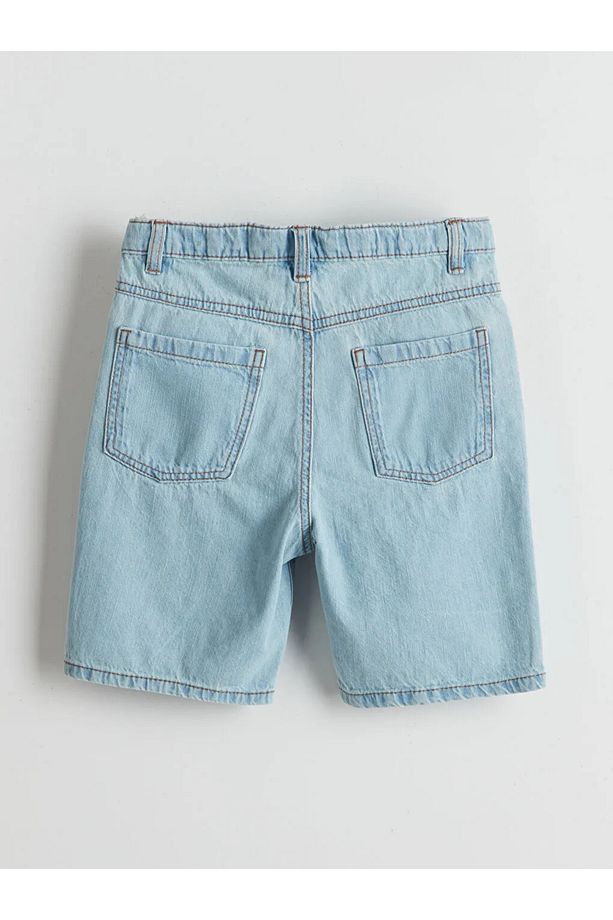 LCW Kids Indigo Beli Ayarlanabilir Erkek Çocuk Jean Şort T T - 2