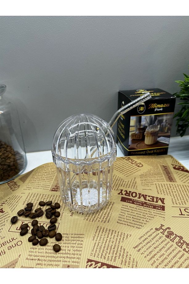 1 Adet MİKA PLASTİK  Oval Kapaklı Isıya Dayanıklı Pinterest Bardak | Kahve Ve Sunum Bardağı| 430 ml - 5