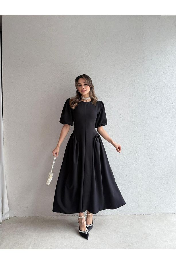LEDORE Midi Elbise 7857 - Siyah - 3