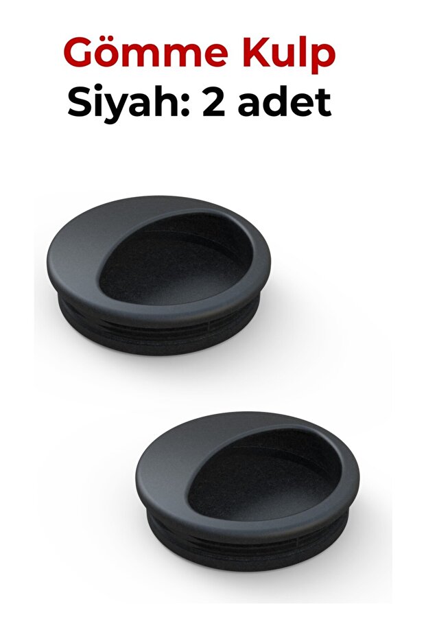 Gömme Kulp Siyah 2 Adet - 1