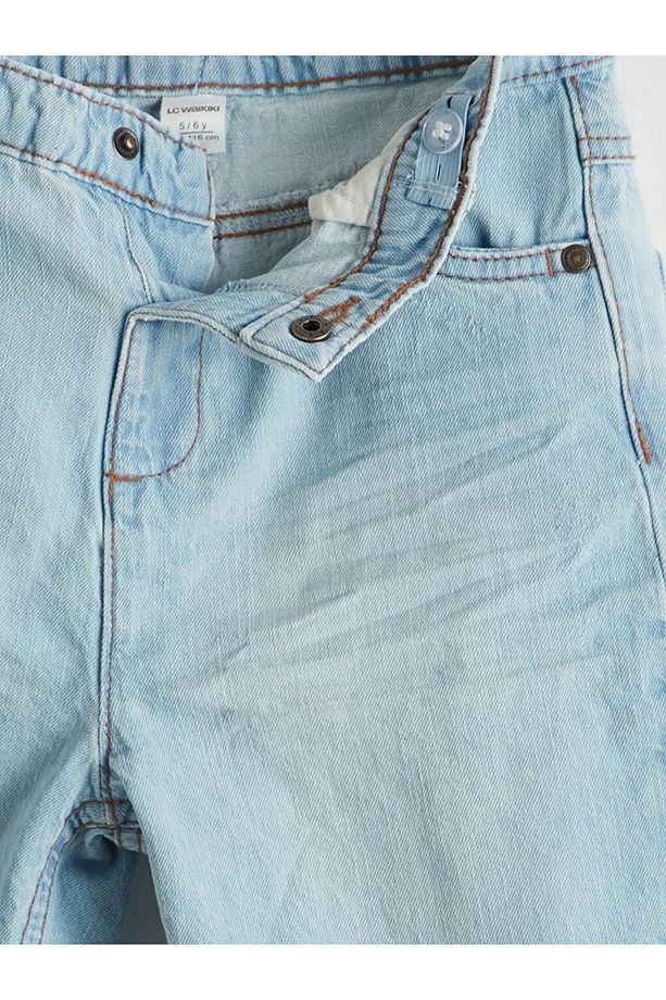 LCW Kids Indigo Beli Ayarlanabilir Erkek Çocuk Jean Şort T T - 3