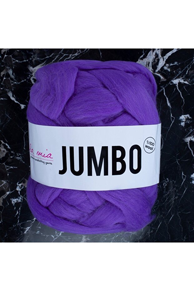 La Mia Jumbo Koyu Mor Dev Yün El Örgü İpi - J10 - 1