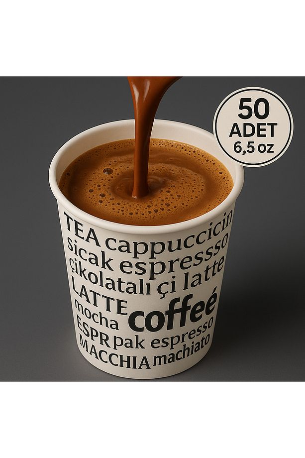 Karton Bardak 6,5 OZ/180 ml -Sağlam,dayanıklı 50 Adet - 1