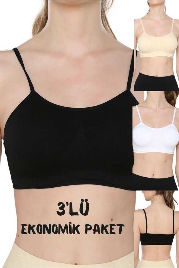 Breast Enhancer Rope Strap Bustier Anti-Sagging Upright Posture Bra Economical Pack of 3