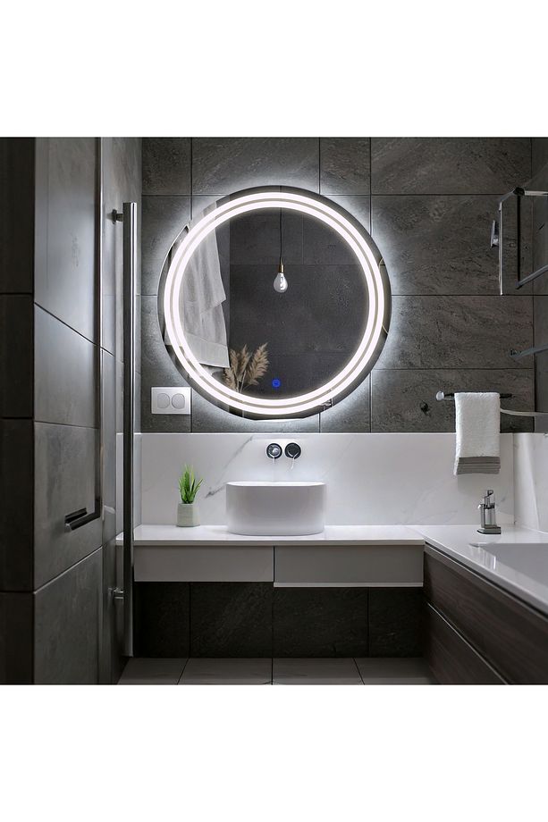 Luna Led'li Kumlamalı Lavabo & Banyo Aynası (Dokunmatik Sensörlü) - 3