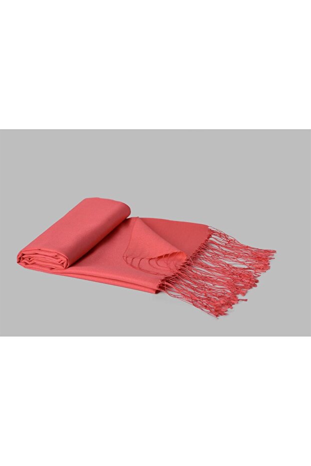 %100 İpek Şal-Mercan - 1