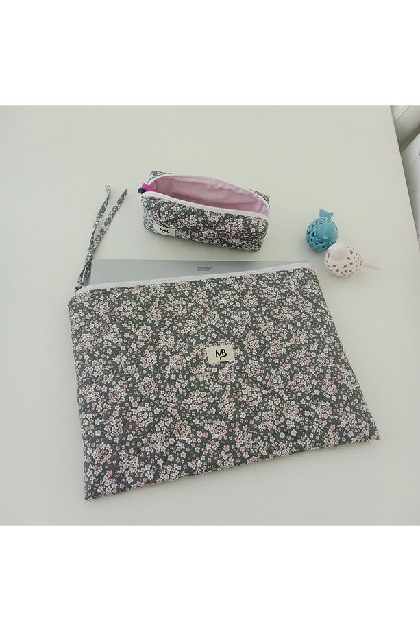 Yaz Çiçekleri Laptop-kalem çantası 2'li set 10-11-12 inç - 2