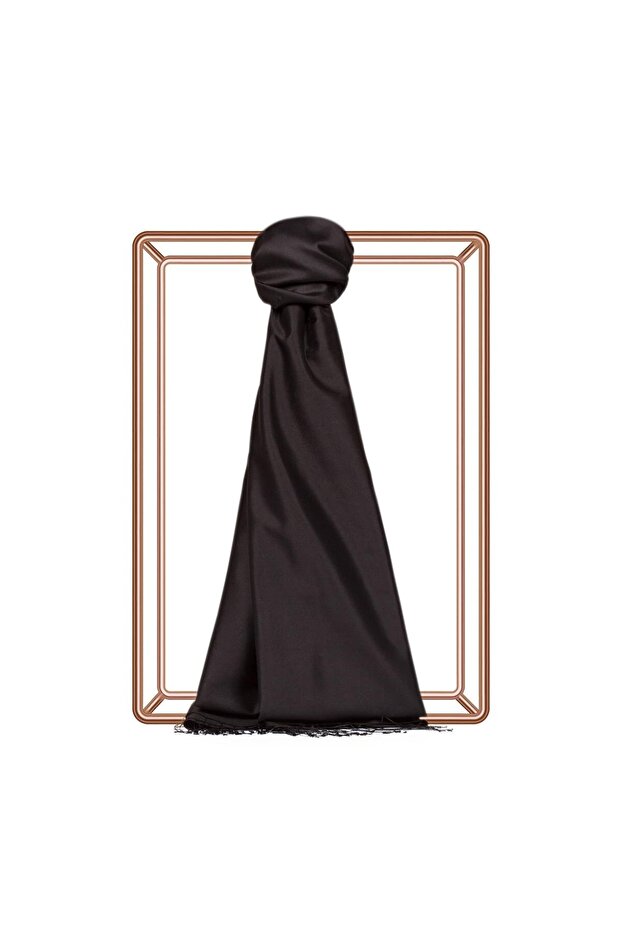 Single Sided Silk Shawl 02911-Black