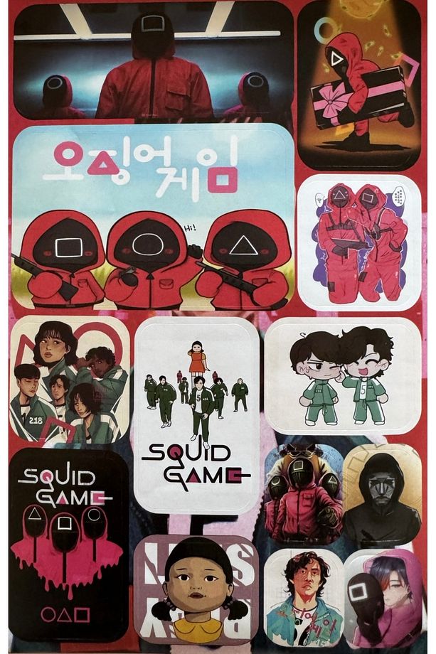 39 Adet Squid Game Sticker + 1 Adet Rozet Hediye - 2