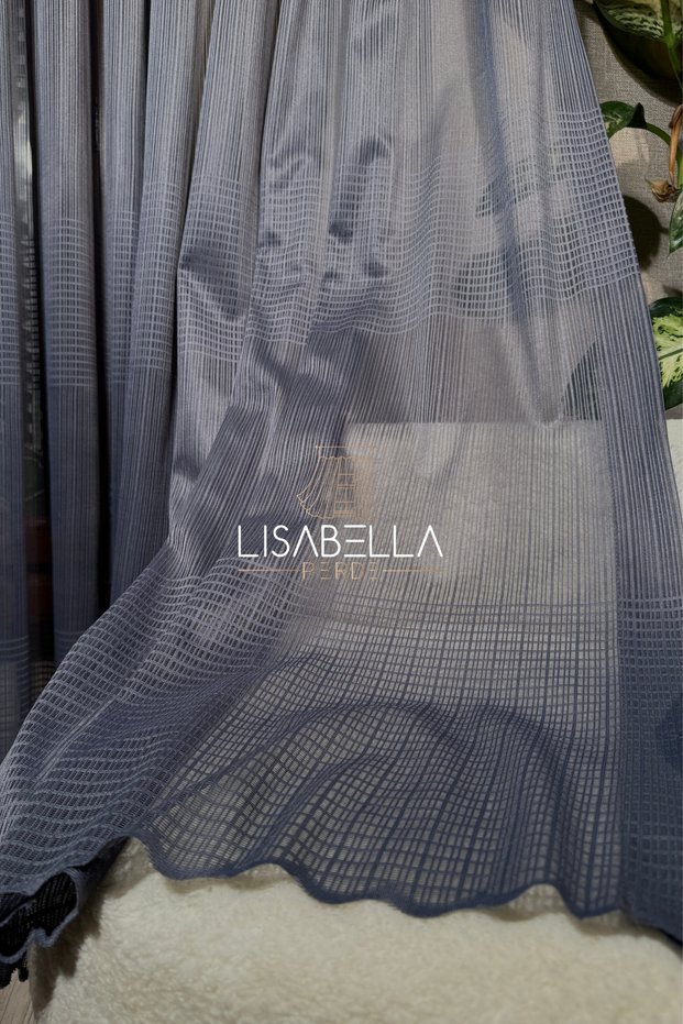 Modernia Tulle Anthracite Grey Geometric Reflection of Urban Chic (1X2 Sparse Pile Stitched)