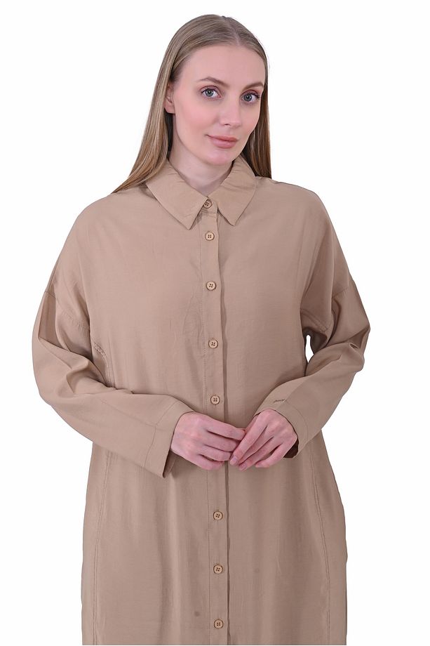 İNVEE 7010 Uzun Gömlek - Camel - 2
