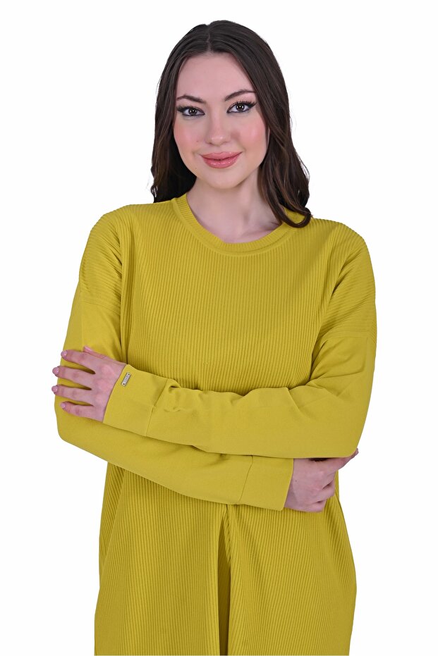 İNVEE 7014 Triko Tunik - Sarı - 1