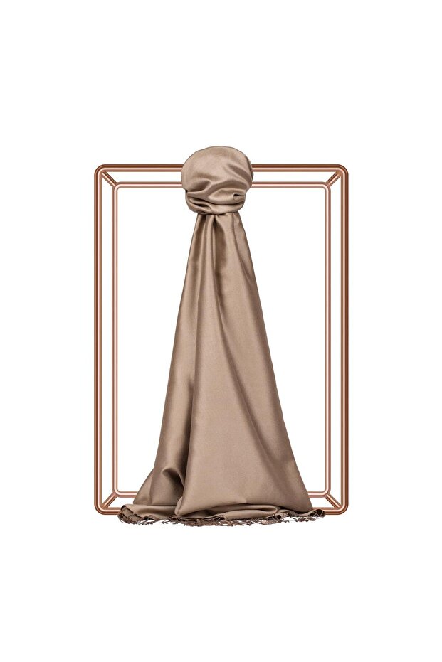 Double-Sided Solid Color Silk Shawl 00927-Mink