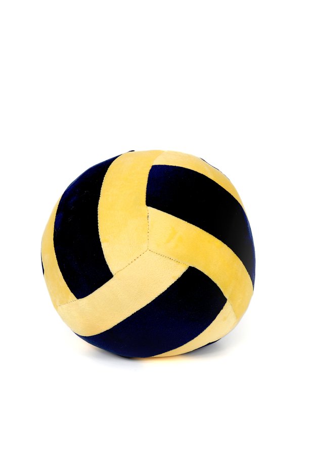 Volleyball Fan Yellow Navy Blue Colored Plush Ball 22cm