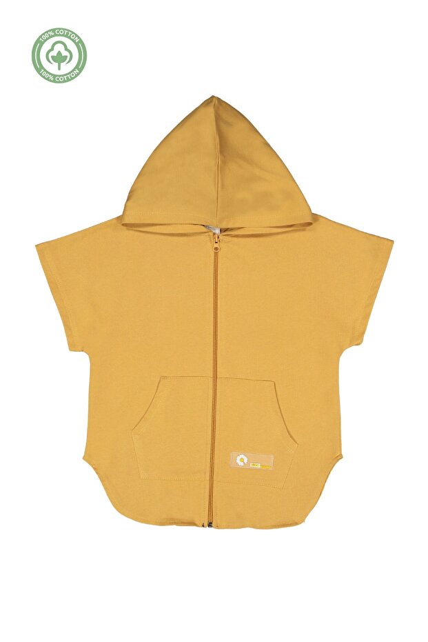 Girl's Hooded Bat Sleeve Cardigan