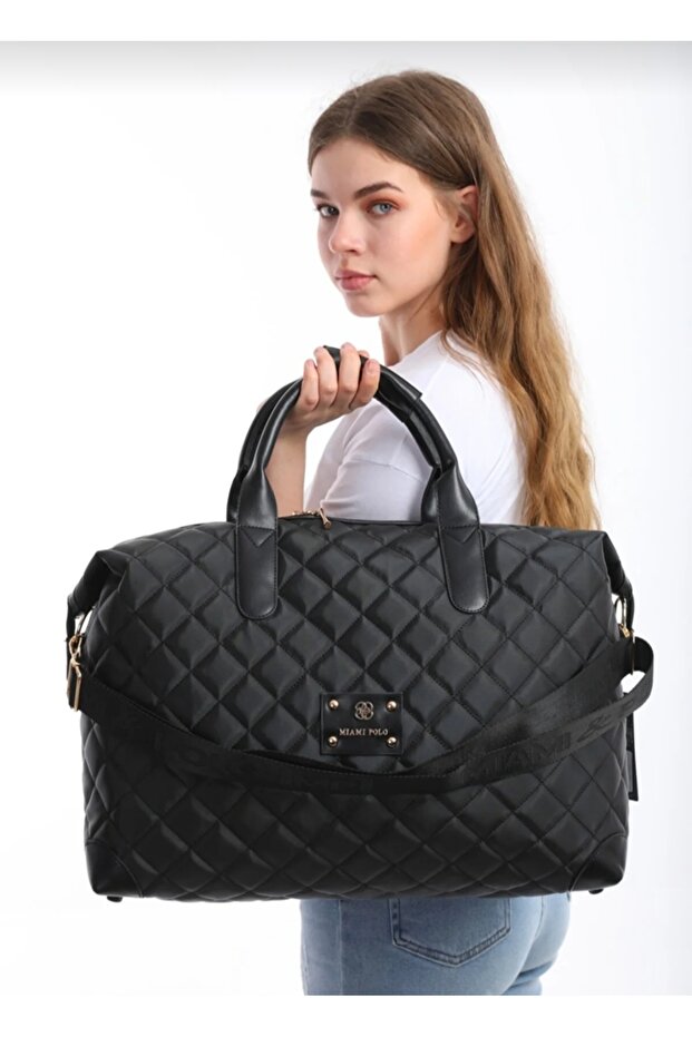 Unisex Navy Blue Hand and Adjustable Shoulder Strap Bag (Suitable for Short Travels)