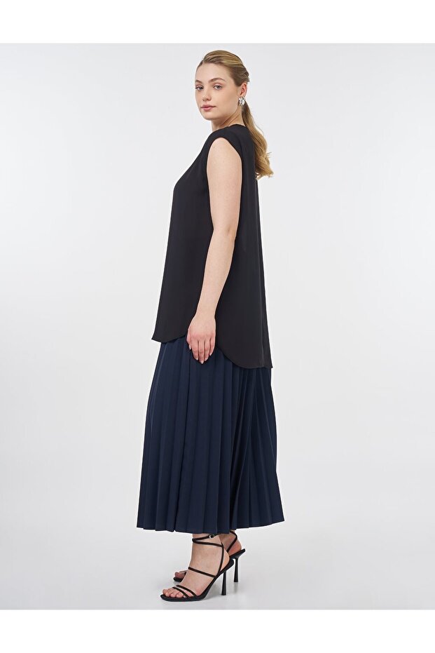 Sıfır Yaka Basic T-Shirt Siyah - 4