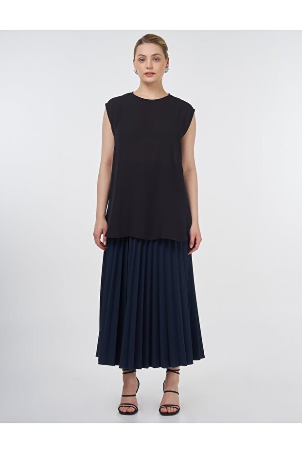 Sıfır Yaka Basic T-Shirt Siyah - 3