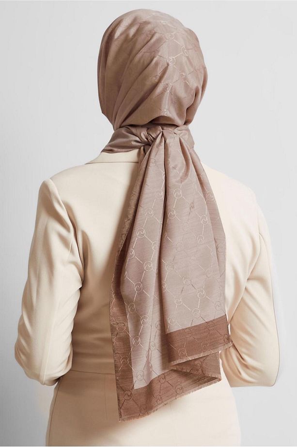 ALVİNA JAKARLI MONOGRAM ŞAL 8542 - 2