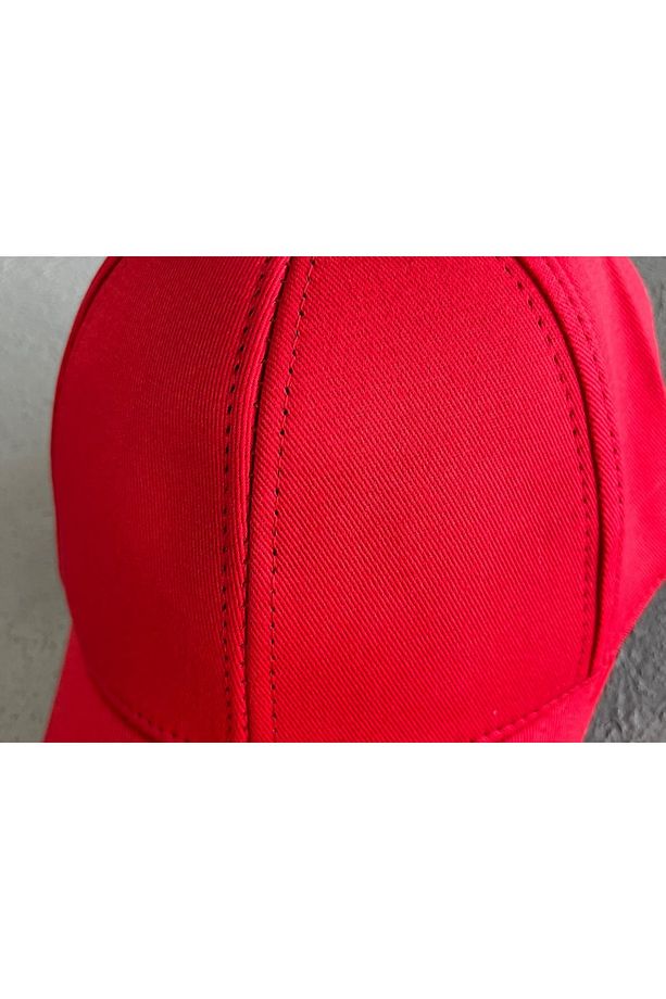 Şapka Beyzbol Kep Düz Şapka Unisex Model Arkadan Ayarlanabilir Cırtlı Kırmızı - 3